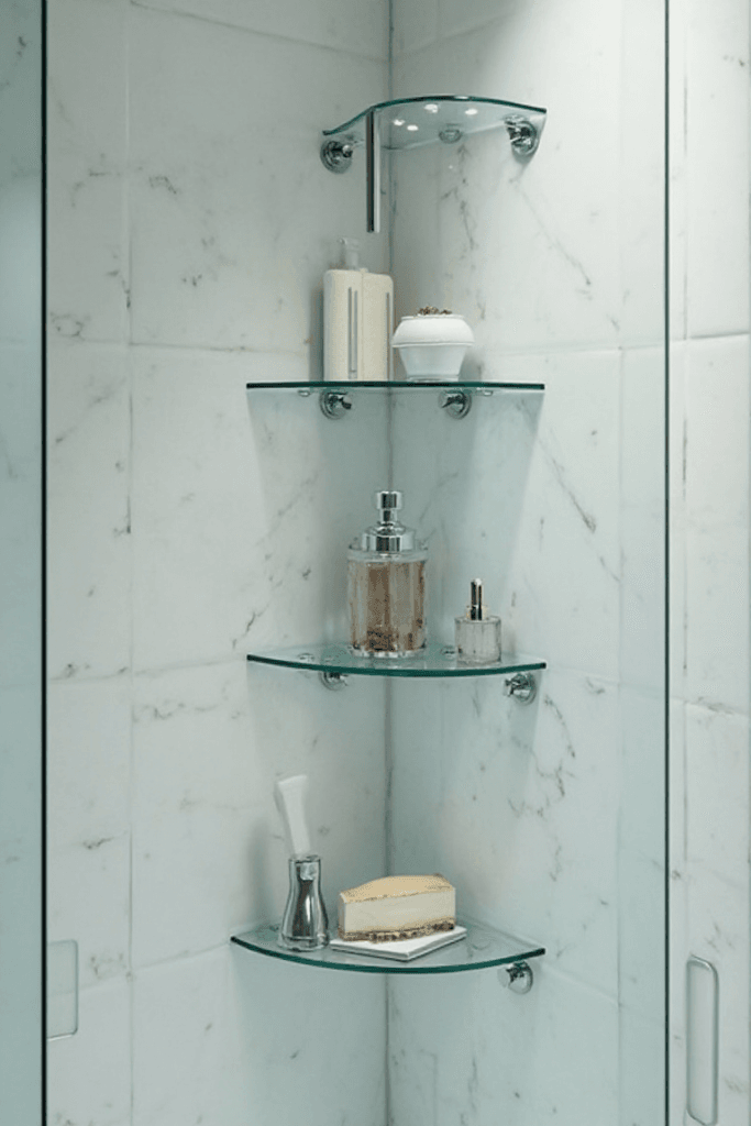 Elegant Glass Corner Display