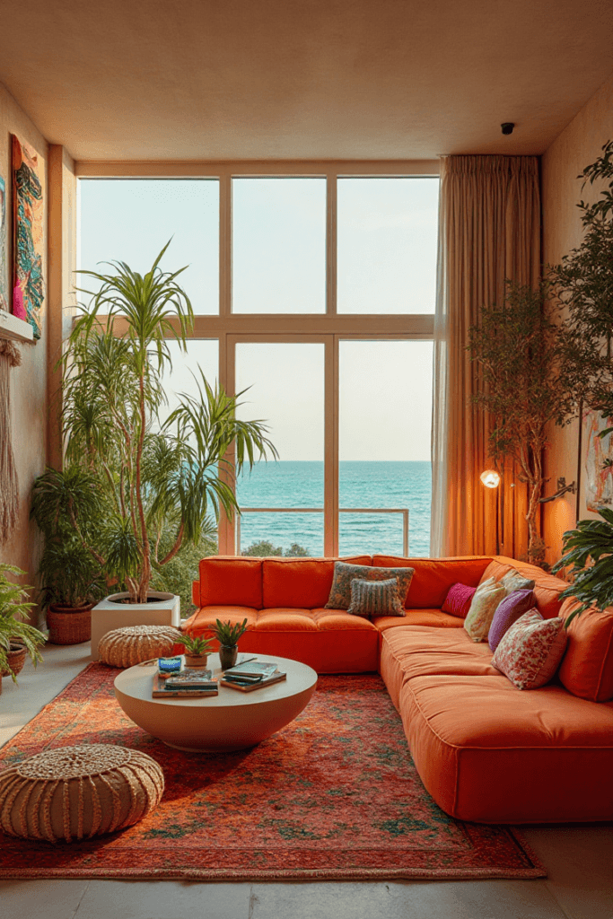 Coastal Maximalist Sunset Room