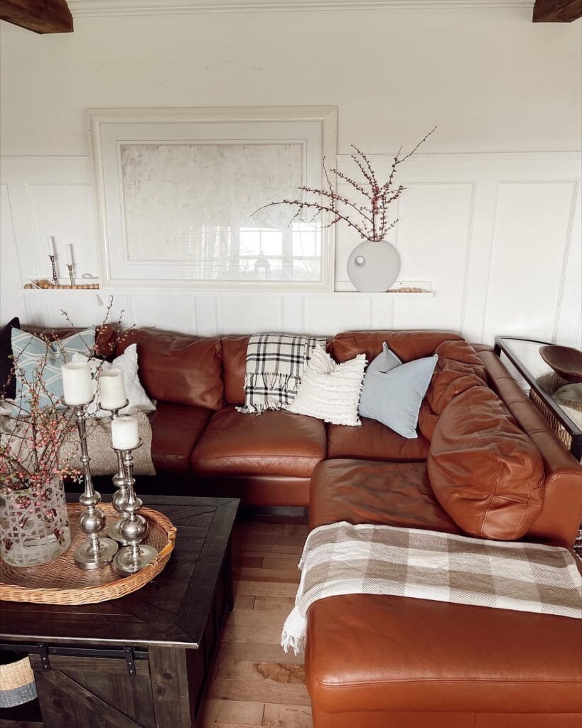 Cozy Coastal Leather Sectional