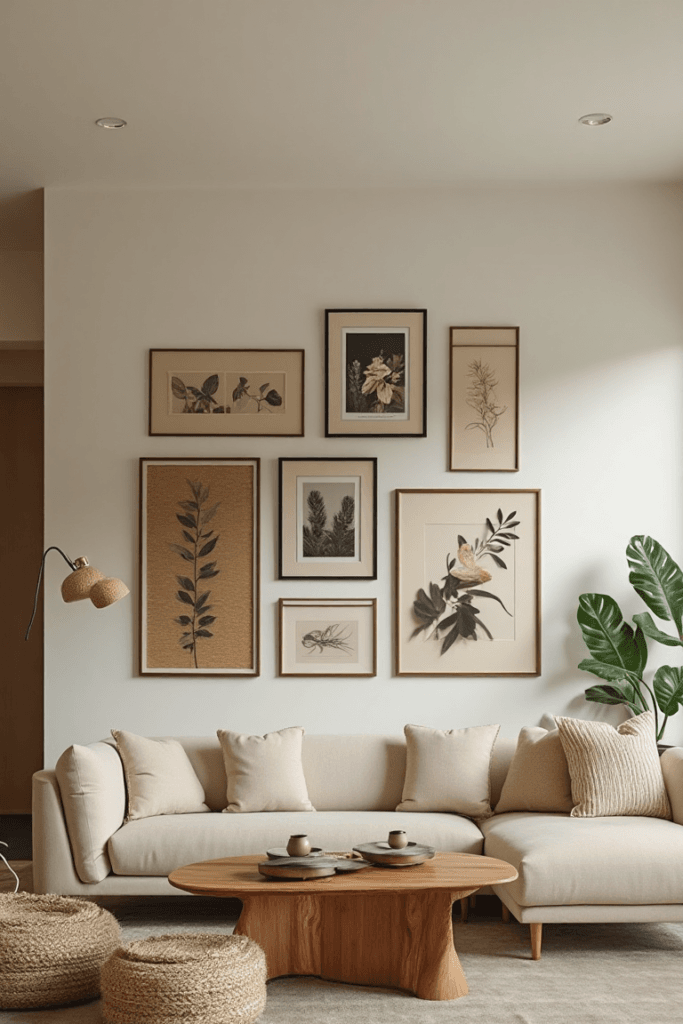 Botanical Gallery Wall in Neutral Tones