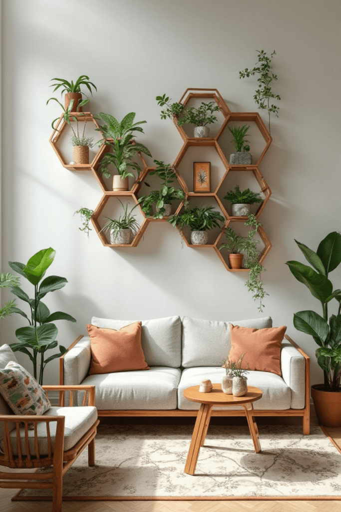 Modern Honeycomb Plant Wall