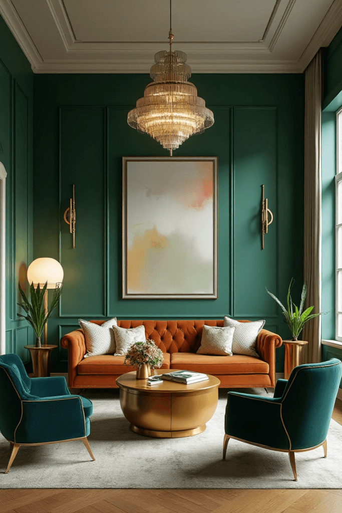 Emerald and Cognac Grandeur