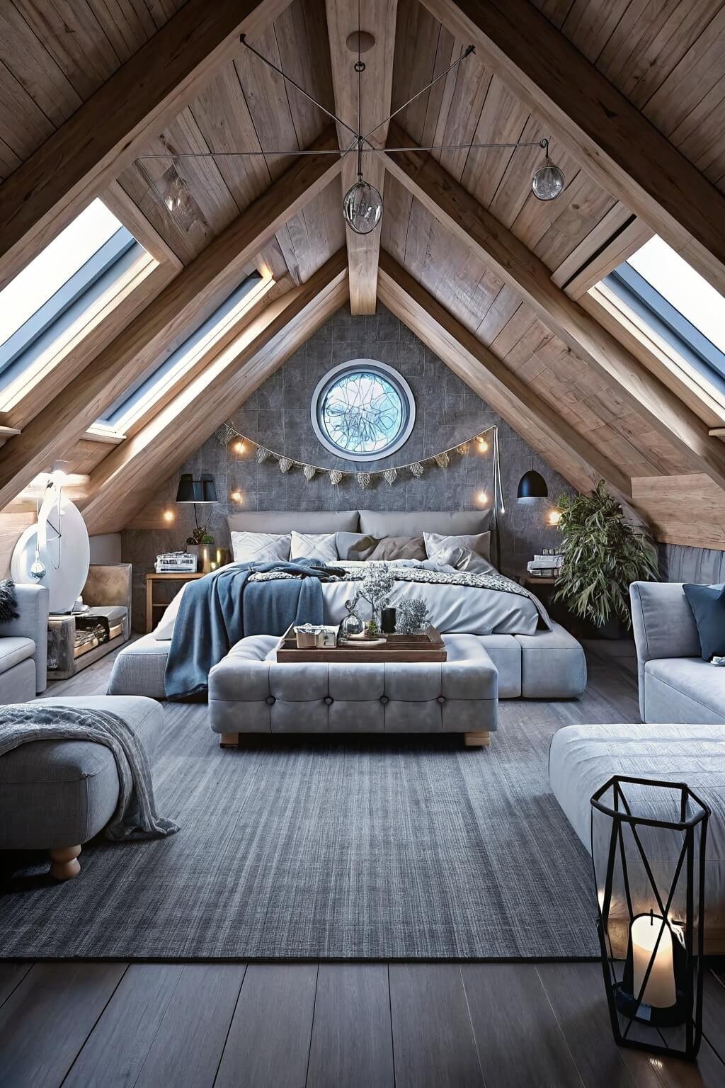 Combine Rustic Attic With Modern Decor