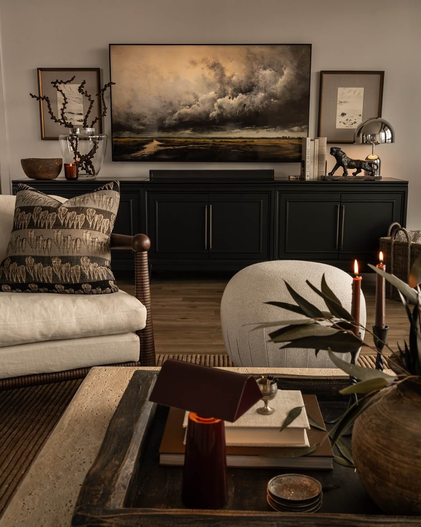 Elegant decor blends earthy tones with modern design