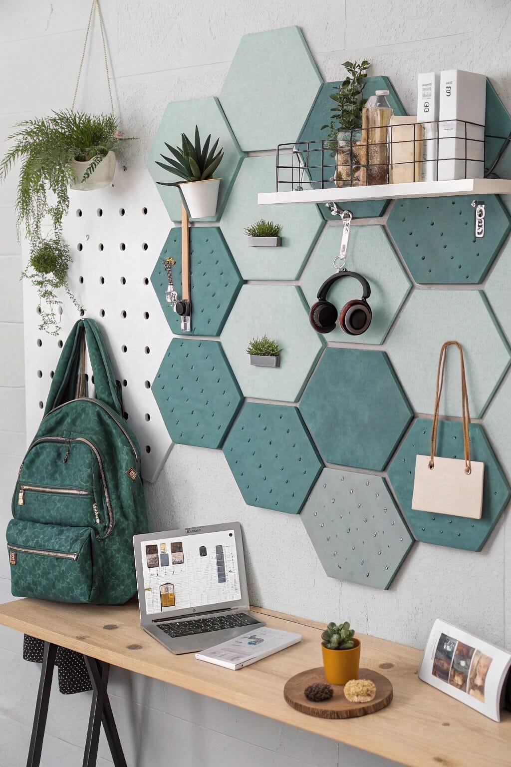 Hexagonal Wall Panels Enhance Storage and Aesthetic Appeal