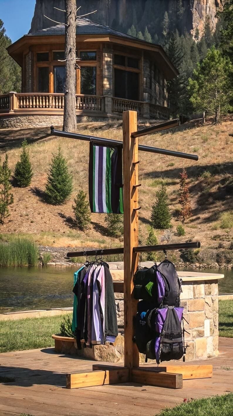 Rustic Outdoor Storage Rack