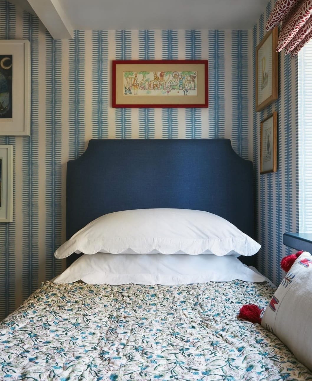 Calming Coastal Bedroom Design with Blue Tones and Textures