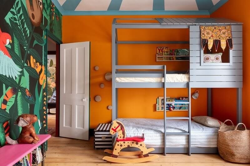 Vibrant colors and playful design enhance a child's room