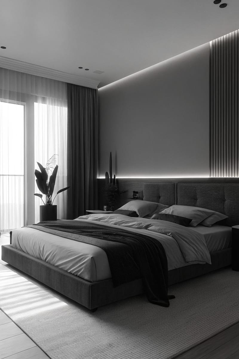 Black Furniture and Gray Walls