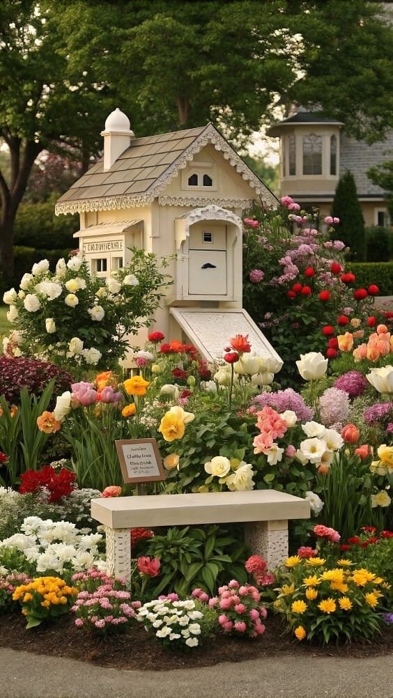 Blooming Mailbox Garden Oasis