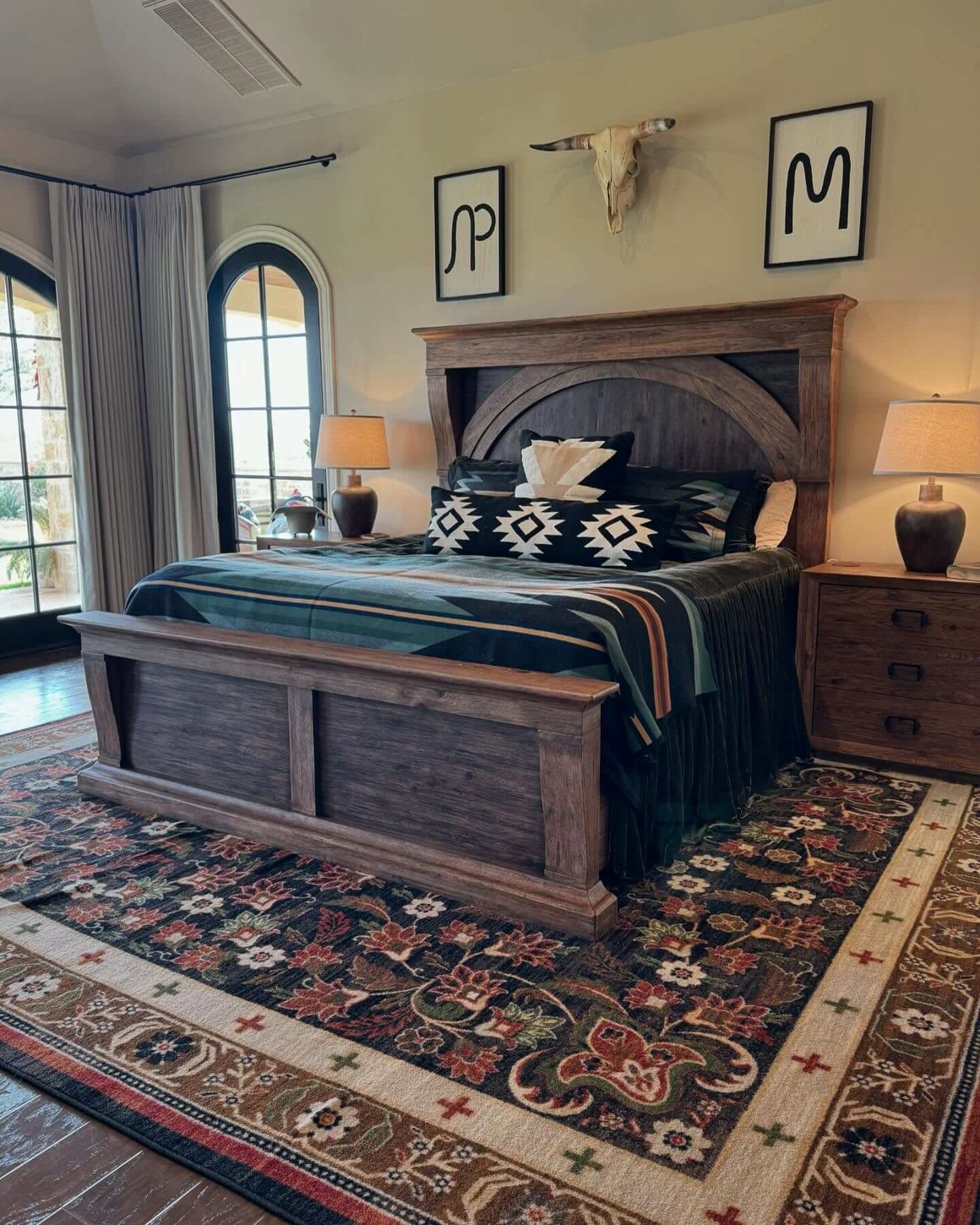 Bold Textiles and Rustic Charm