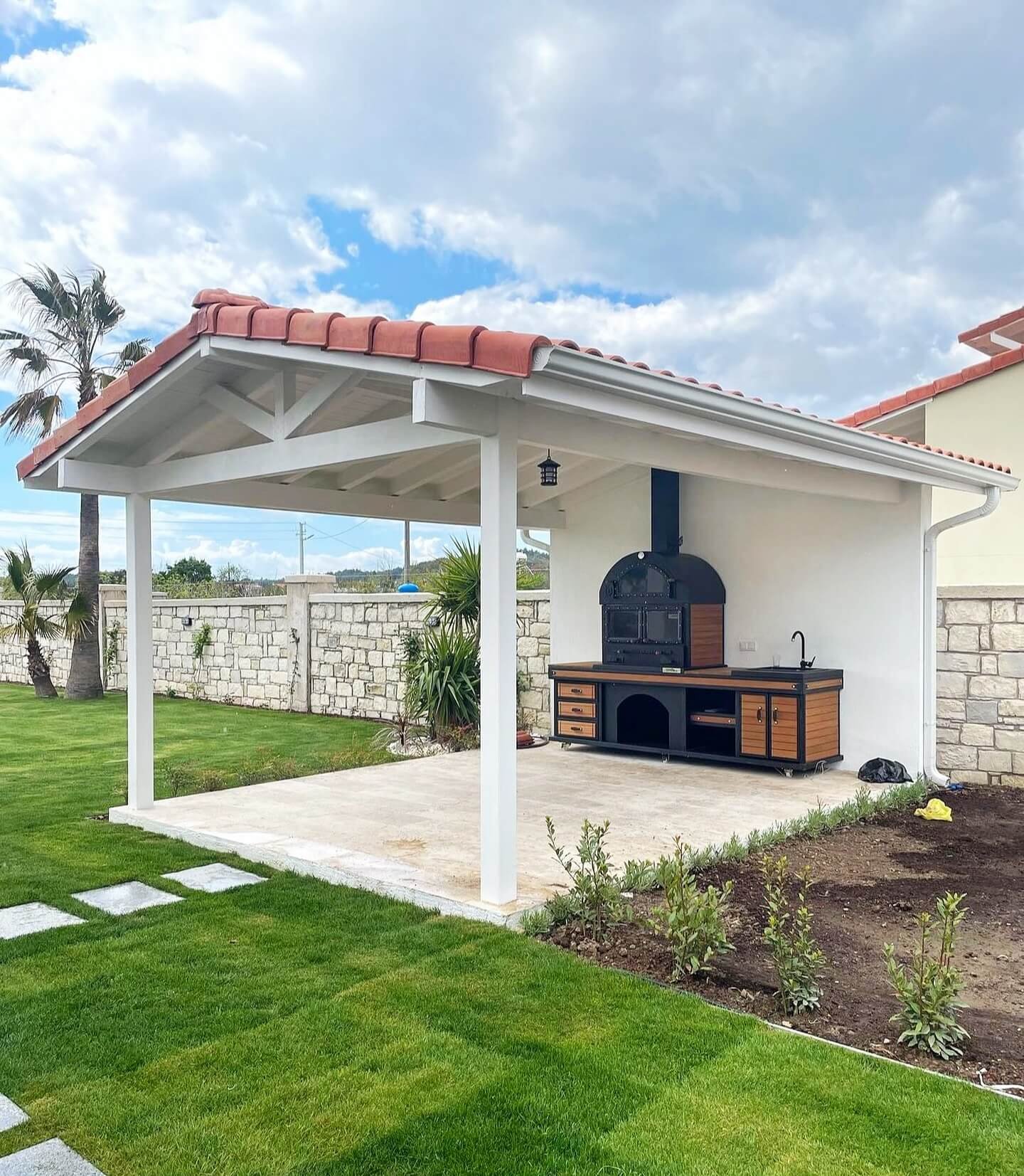 Charming Covered Patio Kitchen