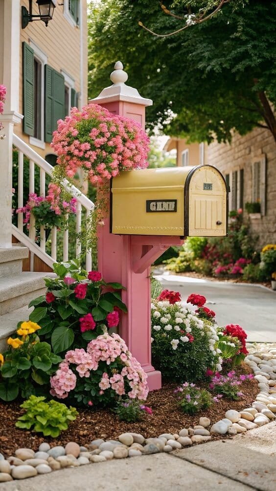 Charming Floral Mailbox Design
