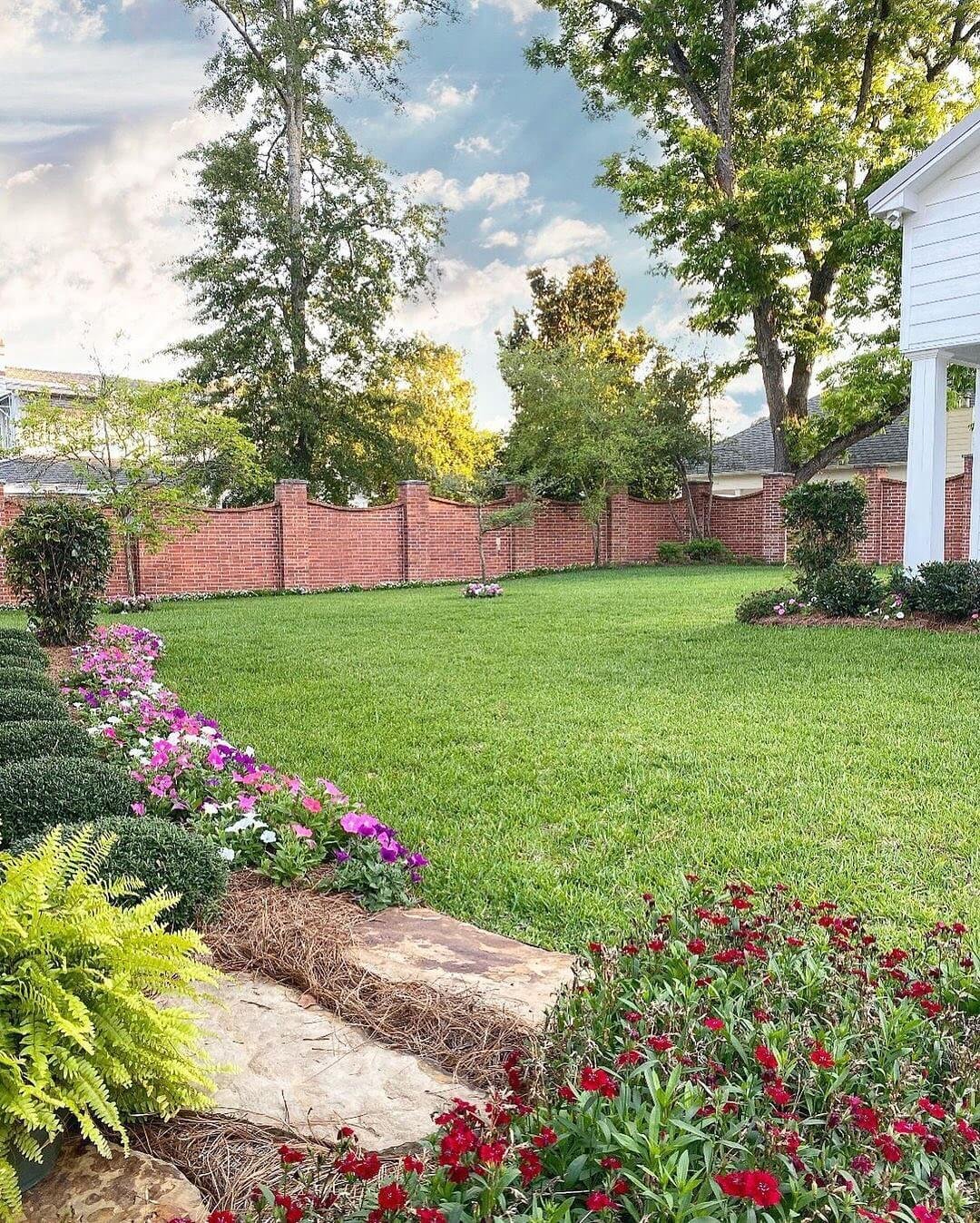 Colorful Flower Borders Enhance Serenity
