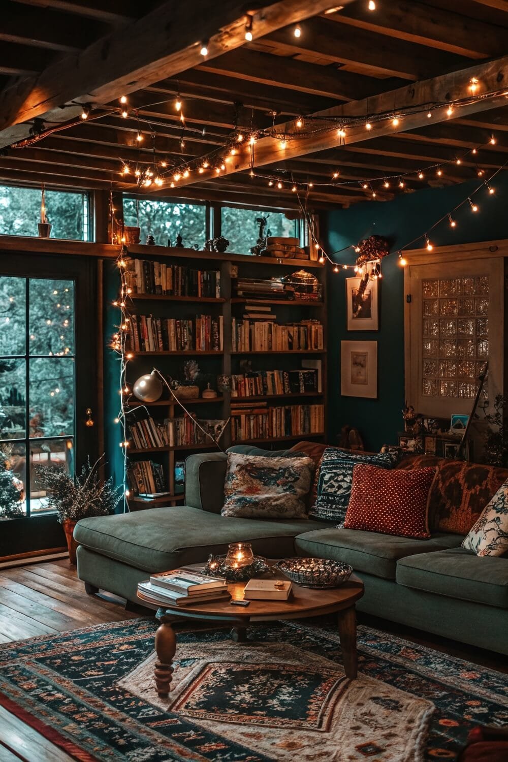 Cozy dark hues with whimsy