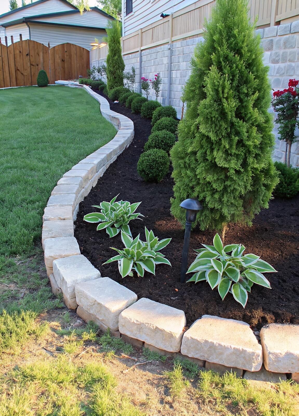 Curved Borders with Low-Maintenance Plants