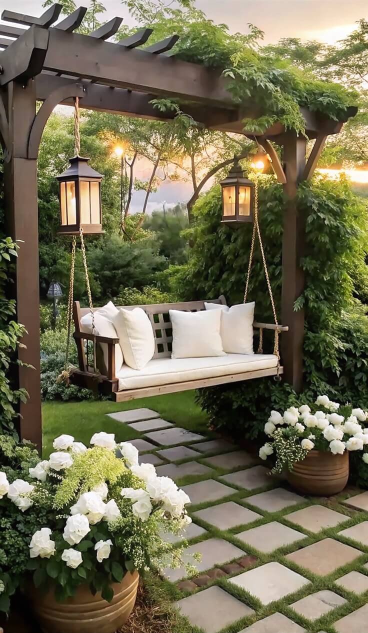 Elegant Pergola Swing Retreat