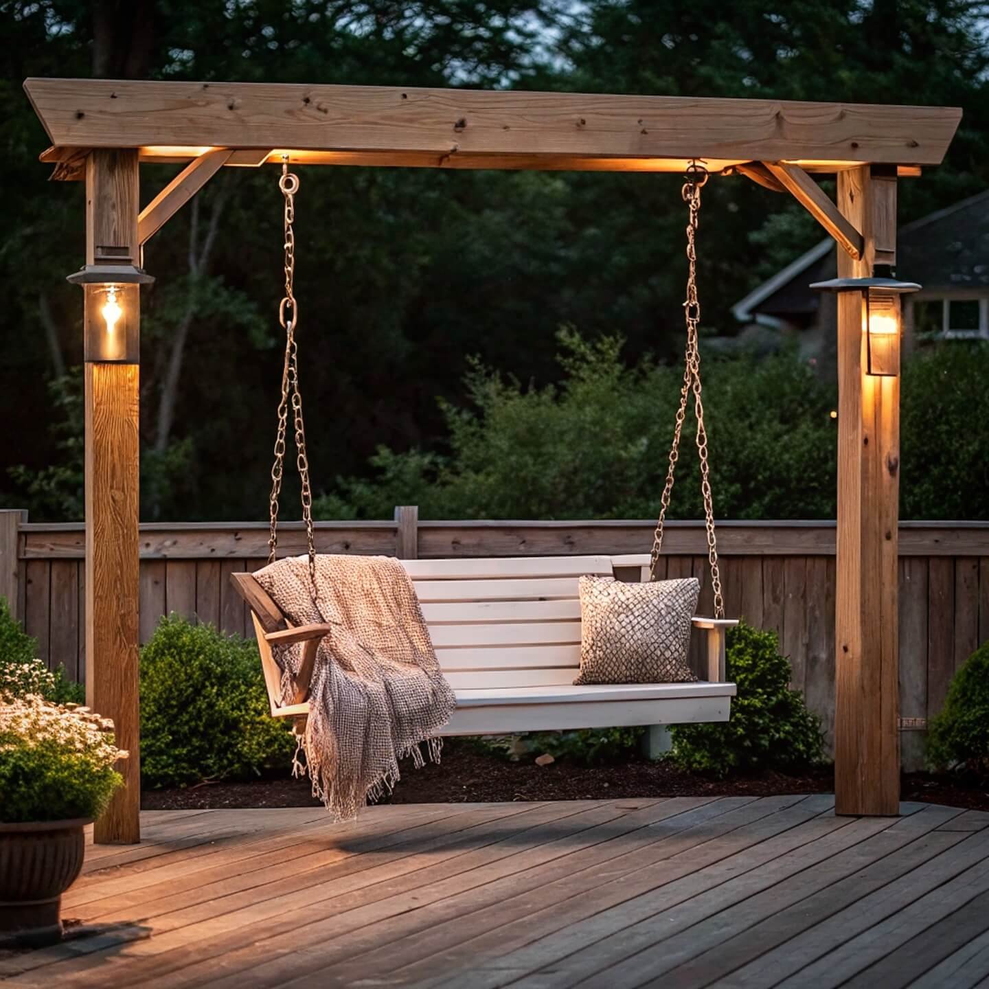 Inviting swings under pergolas