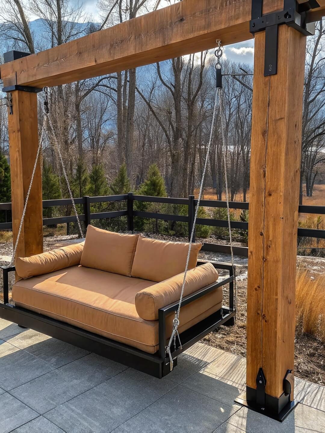 Rustic Elegance Swing Beds