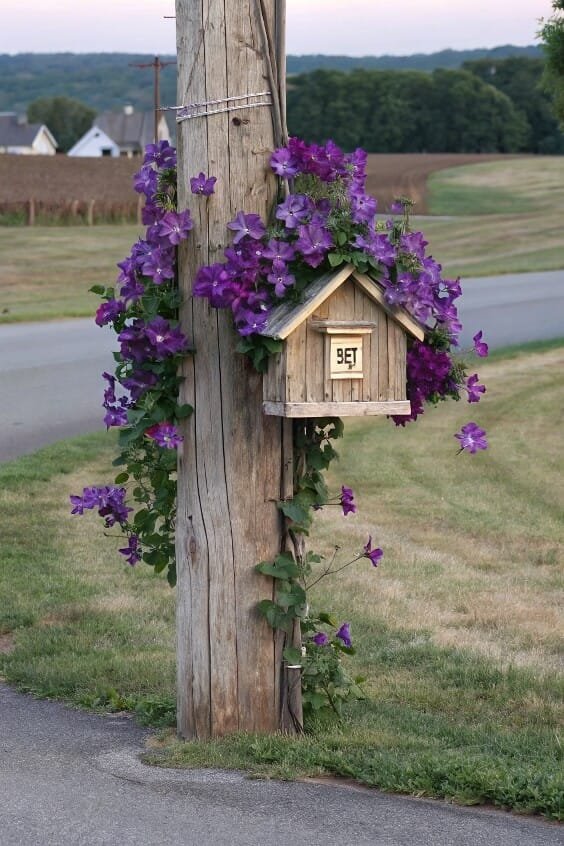 Whimsical floral mailbox design