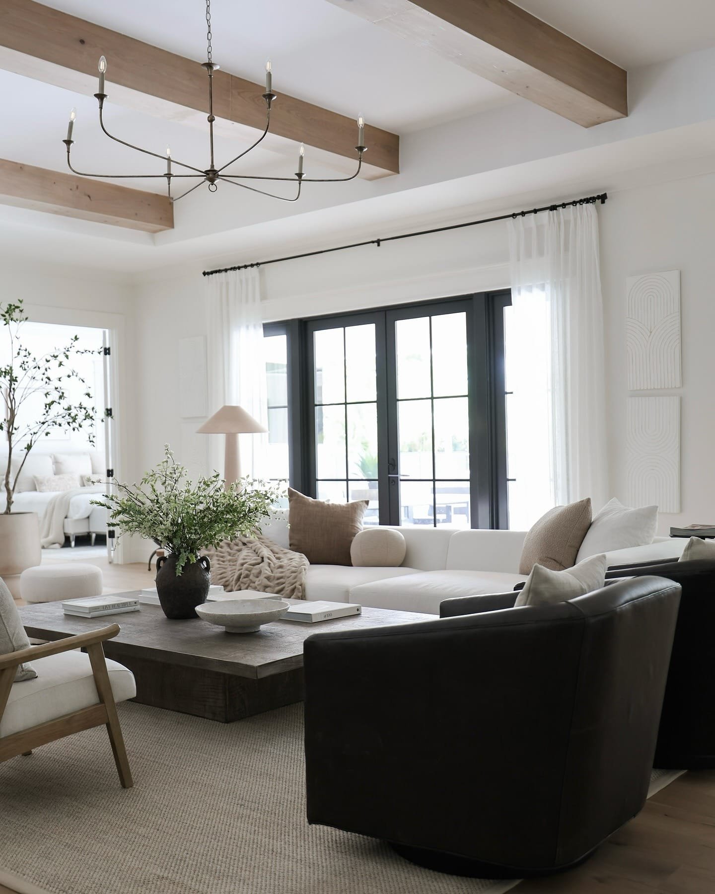 Rustic Beams and Textured Comfort